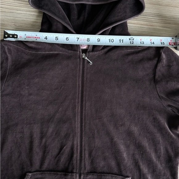 Juicy Couture// Y2K Velour Brown zip up Hoodie Size XL - Picture 10 of 13